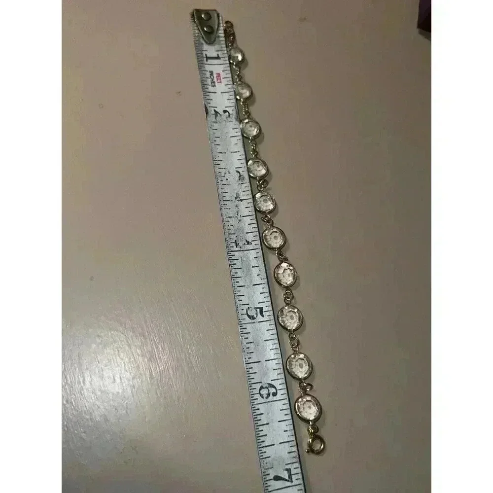 Vintage Gold Tone Clear Crystal Bracelet